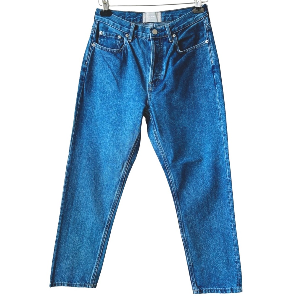 EVERLANE 90s Cheeky Straight Crop Jeans High Rise Medium Blue Wash Size 26